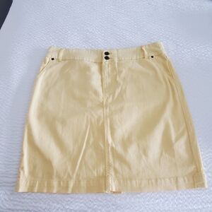 Chico's | Platinum Yellow "Jean" Skirt | Size 3/XL/16-18